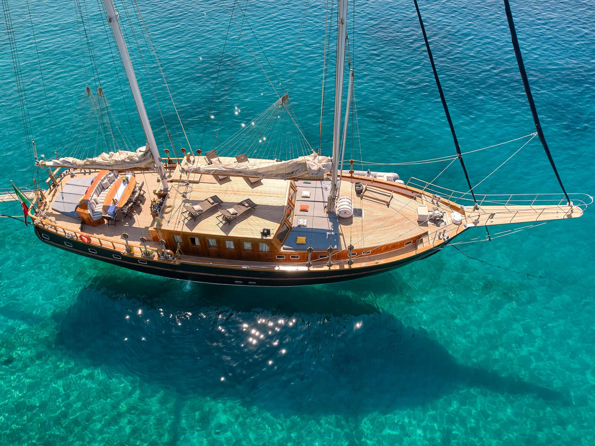 Luxury yacht sailing in greek isles.