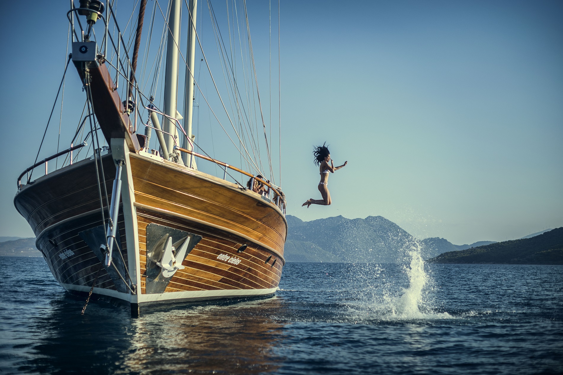Yacht charters in Greek islands. Motor sailer private cruise in Greece. Sailing yacht rental Greece, Mediterranean.
